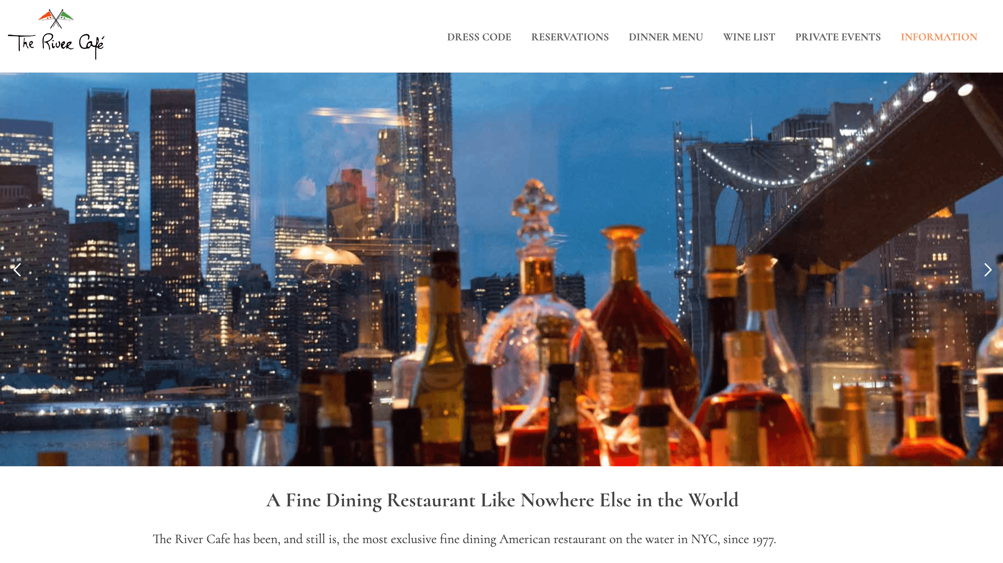 Cover Image for THE RIVER CAFE – 2018